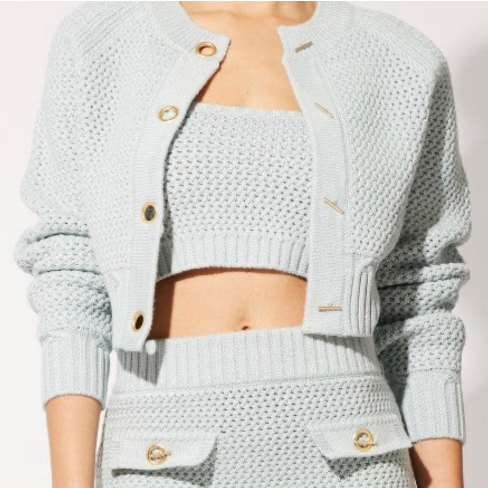 Solid & striped Carly cardigan brass toggles